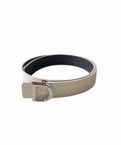 DIOR LEATHER BELT WITH D LOGO WHITE 35MM