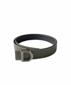 DIOR LEATHER BELT WITH D LOGO KHAKI 35MM